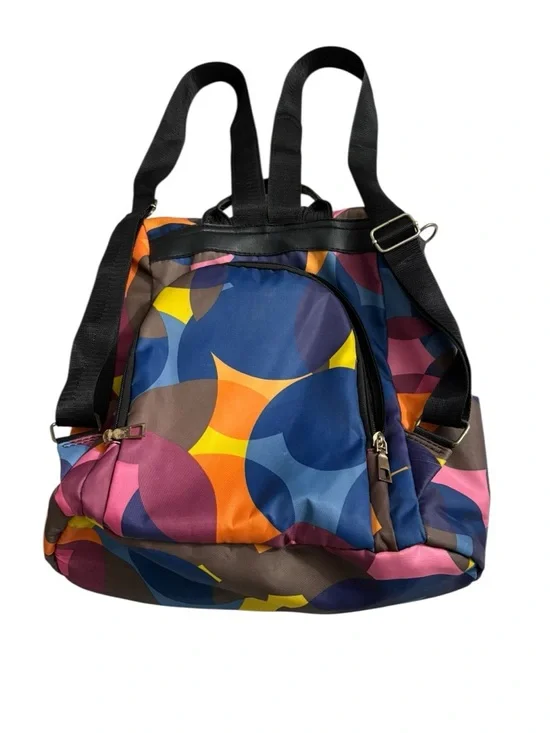 Poaba Multicolor Backpack. Adjustable Straps - Picture 3 of 9
